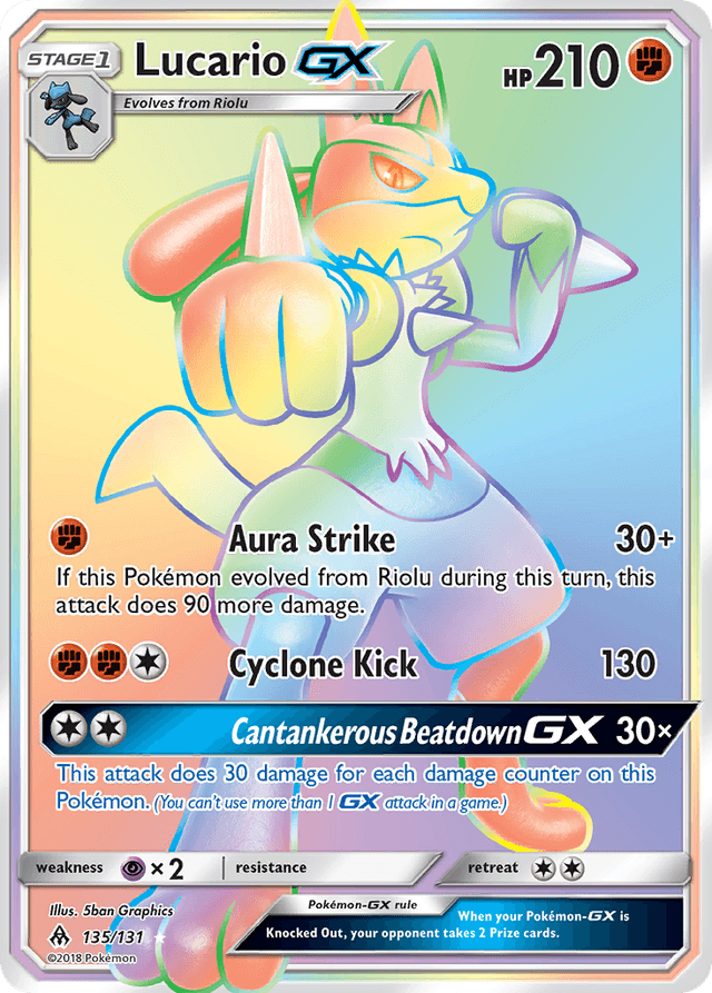 Carta Lucario-GX 135/131 do set Forbidden Light — Pokémon TCG | Bynx