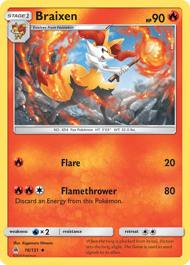 Carta Braixen 16/131 do set Forbidden Light — Pokémon TCG | Bynx