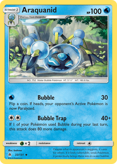 Carta Araquanid 33/131 do set Forbidden Light — Pokémon TCG | Bynx