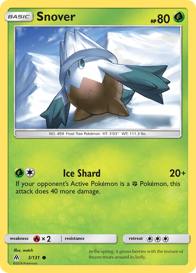 Carta Snover 3/131 do set Forbidden Light — Pokémon TCG | Bynx