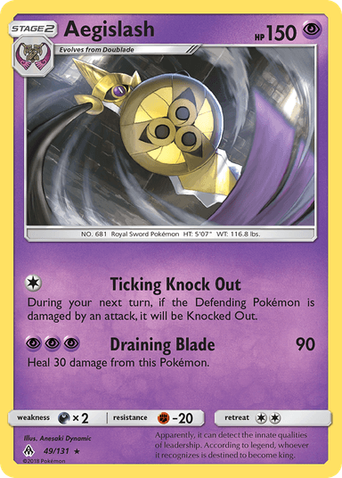 Carta Aegislash 49/131 do set Forbidden Light — Pokémon TCG | Bynx