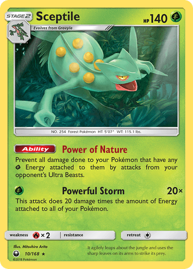 Carta Sceptile 10/168 do set Celestial Storm — Pokémon TCG | Bynx