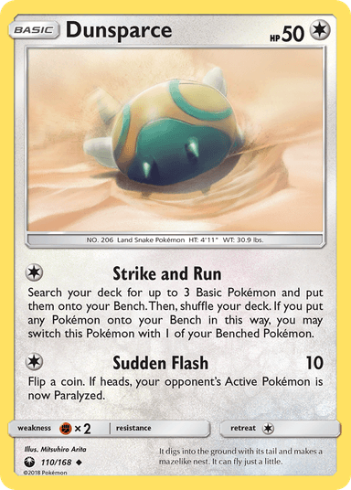 Carta Dunsparce 110/168 do set Celestial Storm — Pokémon TCG | Bynx