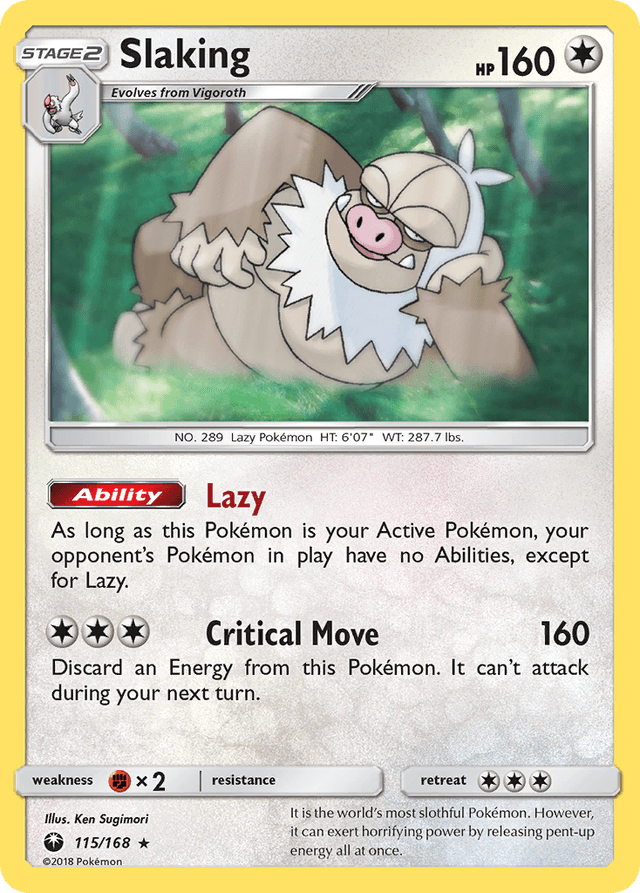 Carta Slaking 115/168 do set Celestial Storm — Pokémon TCG | Bynx