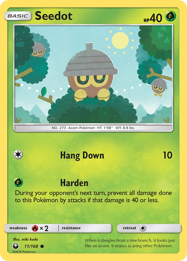 Carta Seedot 11/168 do set Celestial Storm — Pokémon TCG | Bynx