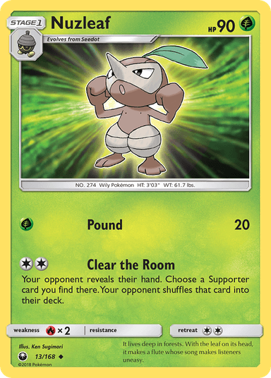 Carta Nuzleaf 13/168 do set Celestial Storm — Pokémon TCG | Bynx