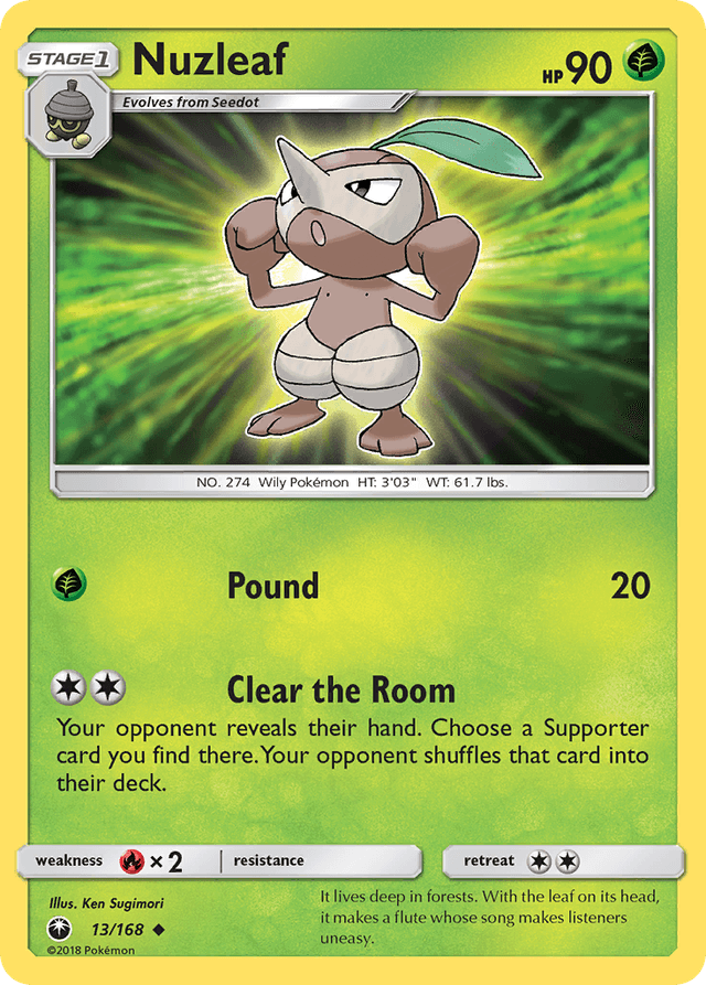 Carta Nuzleaf 13/168 do set Celestial Storm — Pokémon TCG | Bynx