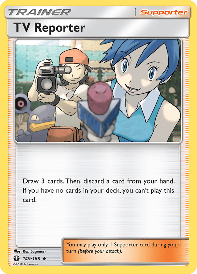 Carta TV Reporter 149/168 do set Celestial Storm — Pokémon TCG | Bynx