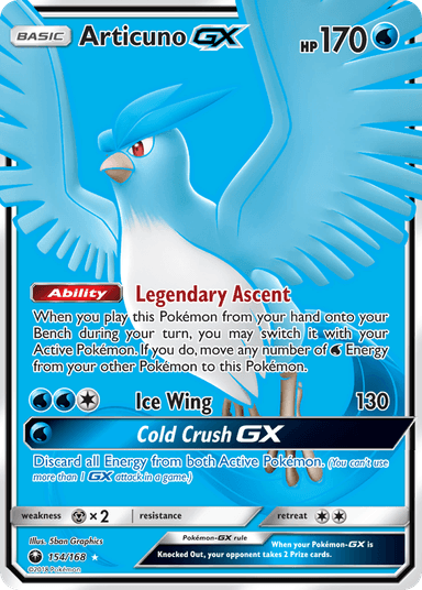 Carta Articuno-GX 154/168 do set Celestial Storm — Pokémon TCG | Bynx