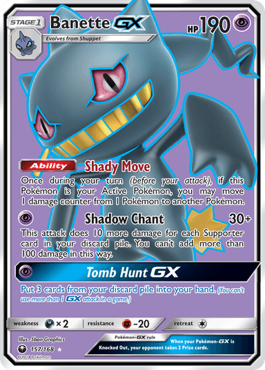Carta Banette-GX 157/168 do set Celestial Storm — Pokémon TCG | Bynx