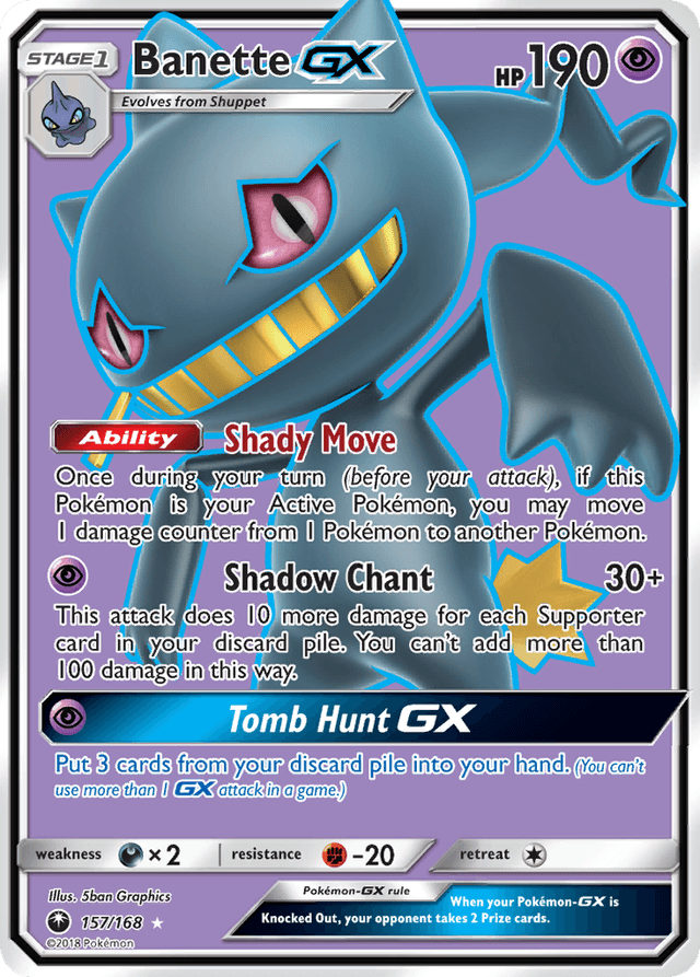 Carta Banette-GX 157/168 do set Celestial Storm — Pokémon TCG | Bynx
