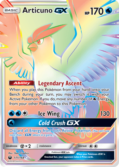 Carta Articuno-GX 171/168 do set Celestial Storm — Pokémon TCG | Bynx