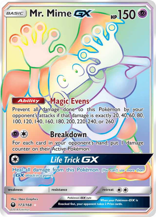 Carta Mr. Mime-GX 173/168 do set Celestial Storm — Pokémon TCG | Bynx