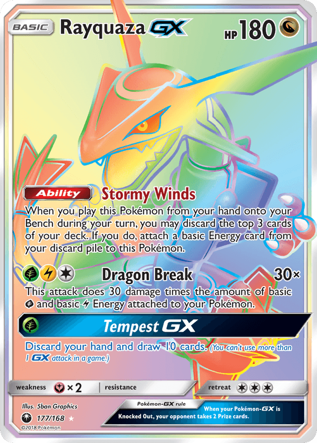 Carta Rayquaza-GX 177/168 do set Celestial Storm — Pokémon TCG | Bynx