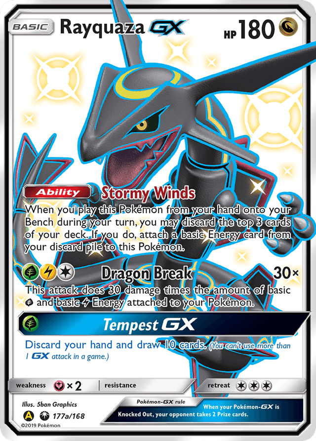 Carta Rayquaza-GX 177a/168 do set Celestial Storm — Pokémon TCG | Bynx