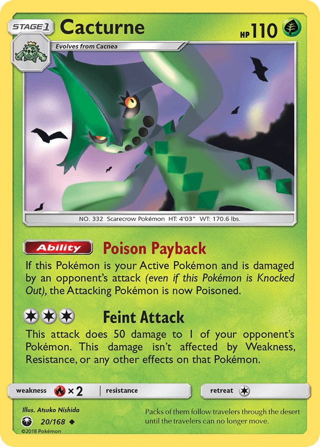 Carta Cacturne 20/168 do set Celestial Storm — Pokémon TCG | Bynx
