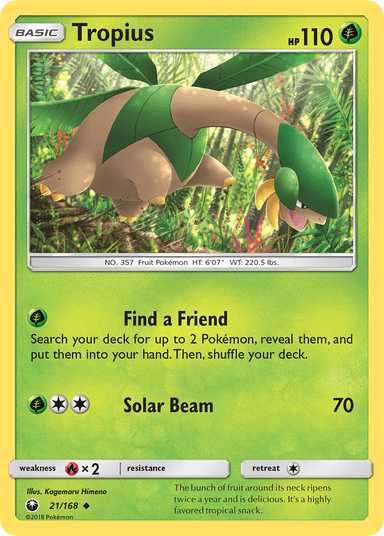 Carta Tropius 21/168 do set Celestial Storm — Pokémon TCG | Bynx