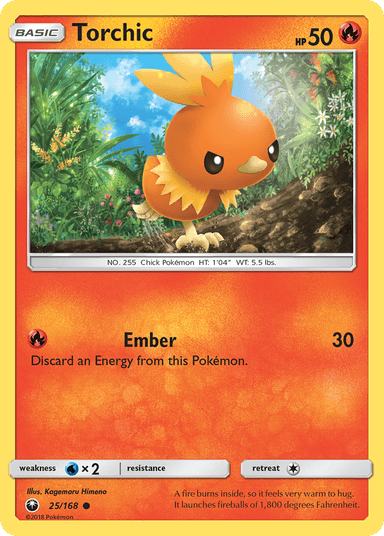 Carta Torchic 25/168 do set Celestial Storm — Pokémon TCG | Bynx