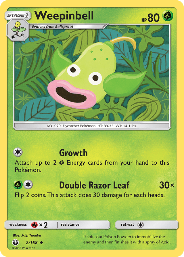 Carta Weepinbell 2/168 do set Celestial Storm — Pokémon TCG | Bynx