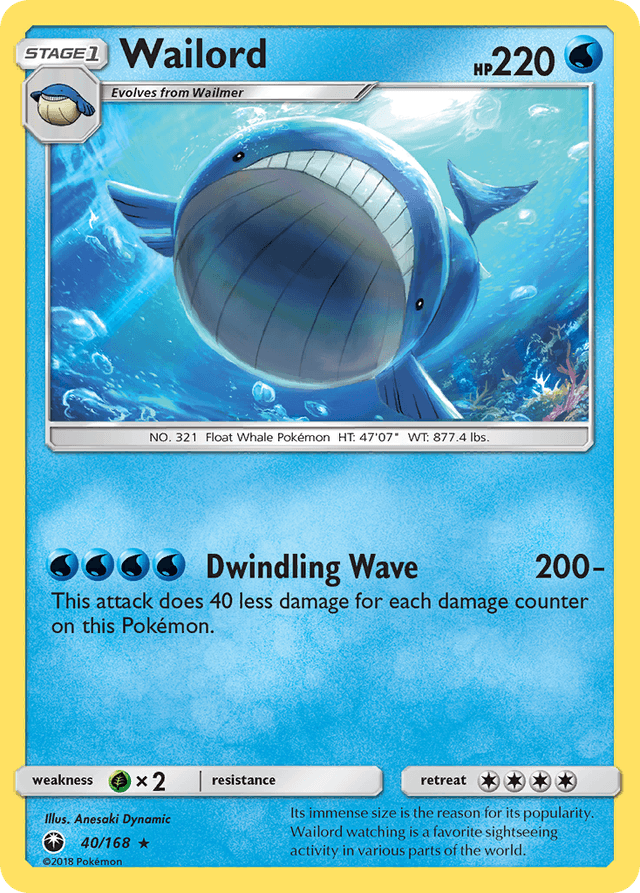 Carta Wailord 40/168 do set Celestial Storm — Pokémon TCG | Bynx