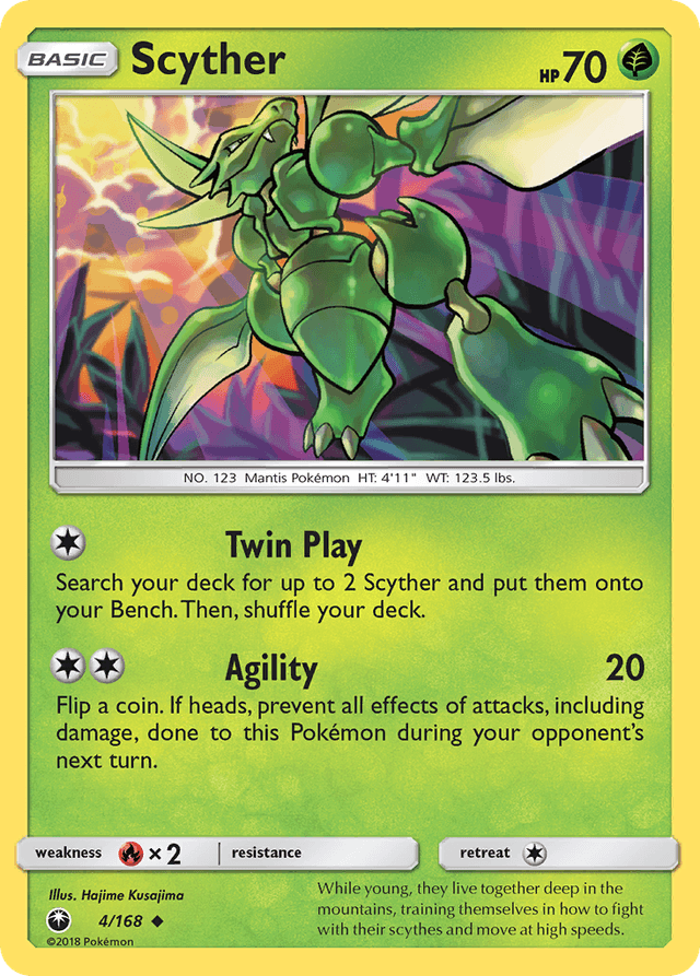 Carta Scyther 4/168 do set Celestial Storm — Pokémon TCG | Bynx