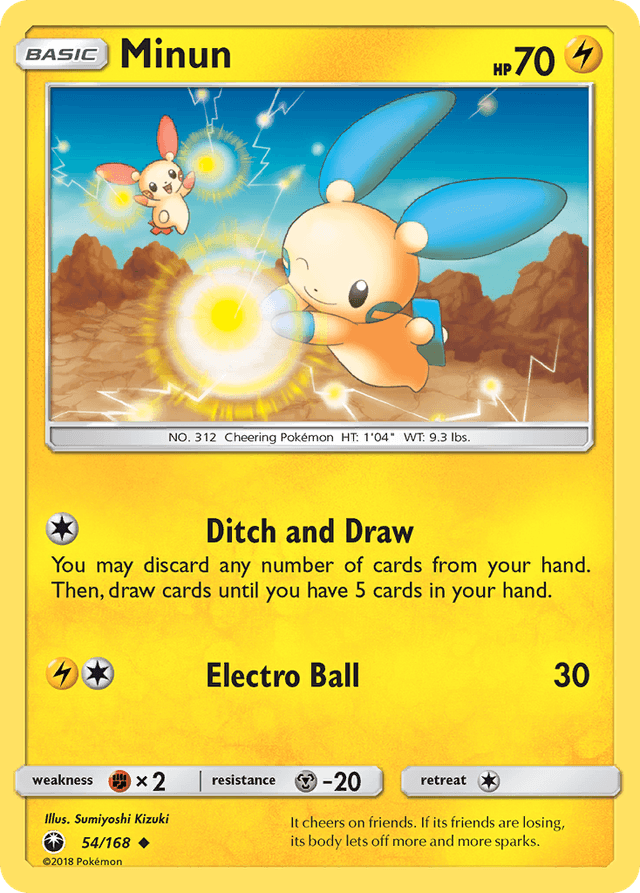 Carta Minun 54/168 do set Celestial Storm — Pokémon TCG | Bynx