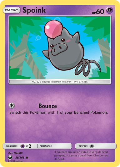 Carta Spoink 59/168 do set Celestial Storm — Pokémon TCG | Bynx