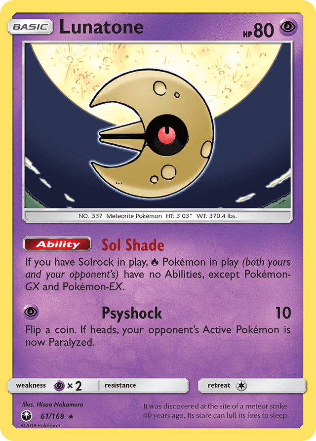 Carta Lunatone 61/168 do set Celestial Storm — Pokémon TCG | Bynx