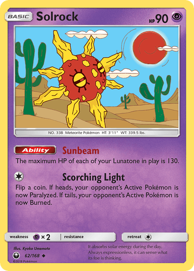 Carta Solrock 62/168 do set Celestial Storm — Pokémon TCG | Bynx