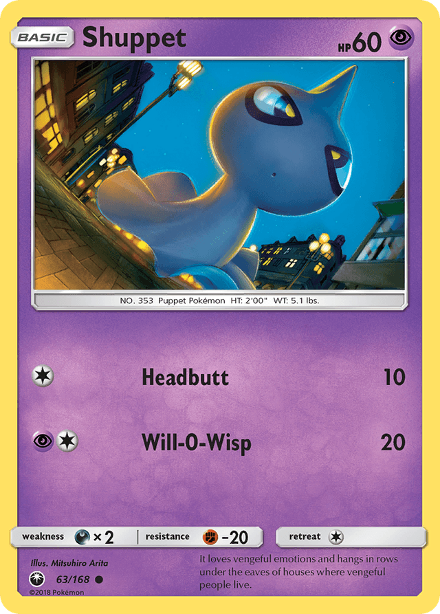 Carta Shuppet 63/168 do set Celestial Storm — Pokémon TCG | Bynx