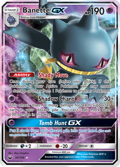 Carta Banette-GX 66/168 do set Celestial Storm — Pokémon TCG | Bynx