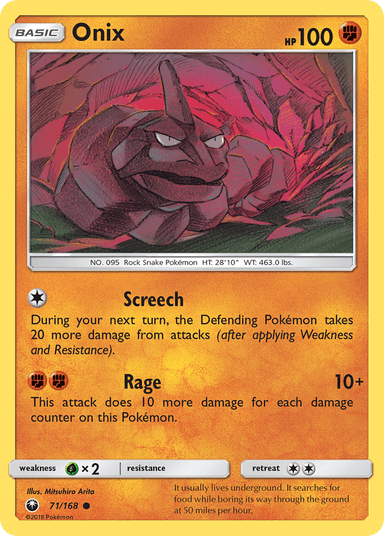 Carta Onix 71/168 do set Celestial Storm — Pokémon TCG | Bynx