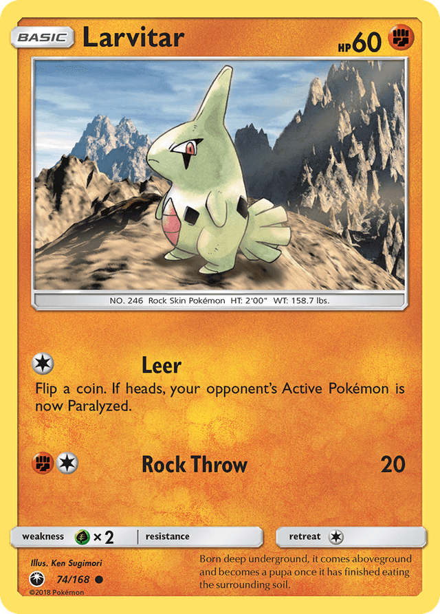Carta Larvitar 74/168 do set Celestial Storm — Pokémon TCG | Bynx