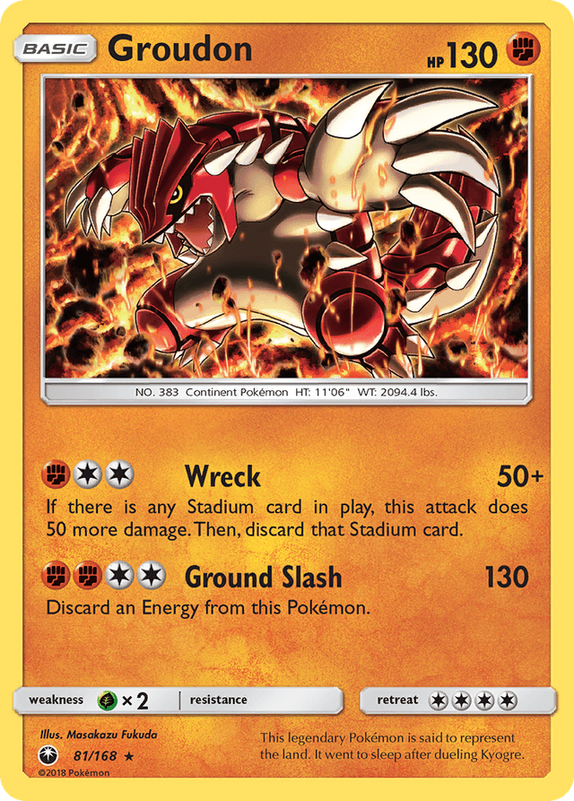 Carta Groudon 81/168 do set Celestial Storm — Pokémon TCG | Bynx