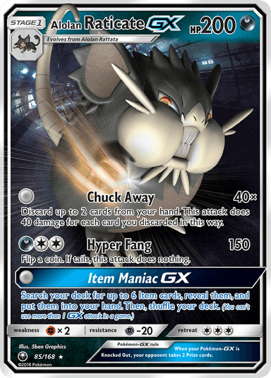 Carta Alolan Raticate-GX 85/168 do set Celestial Storm — Pokémon TCG | Bynx