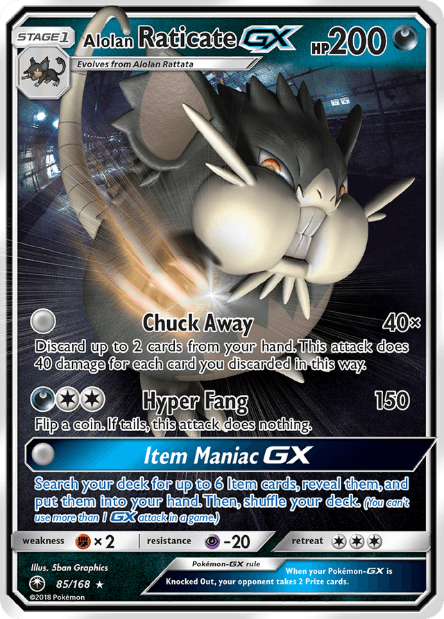 Carta Alolan Raticate-GX 85/168 do set Celestial Storm — Pokémon TCG | Bynx