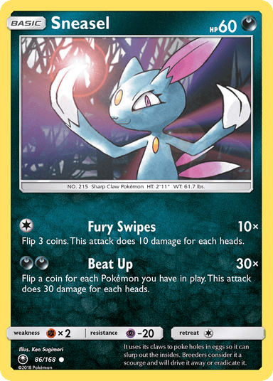 Carta Sneasel 86/168 do set Celestial Storm — Pokémon TCG | Bynx