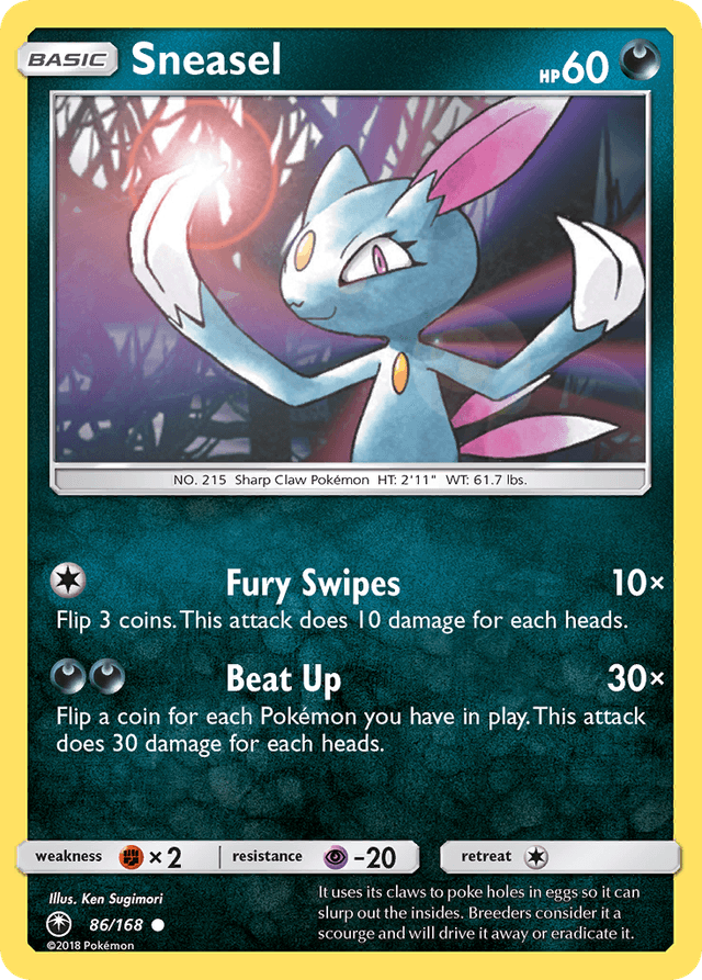 Carta Sneasel 86/168 do set Celestial Storm — Pokémon TCG | Bynx