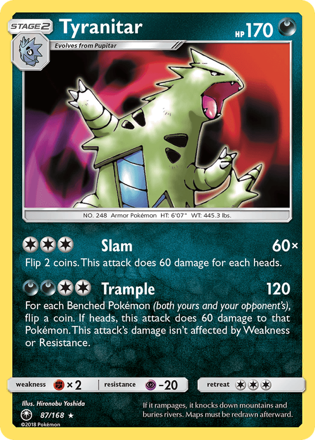 Carta Tyranitar 87/168 do set Celestial Storm — Pokémon TCG | Bynx