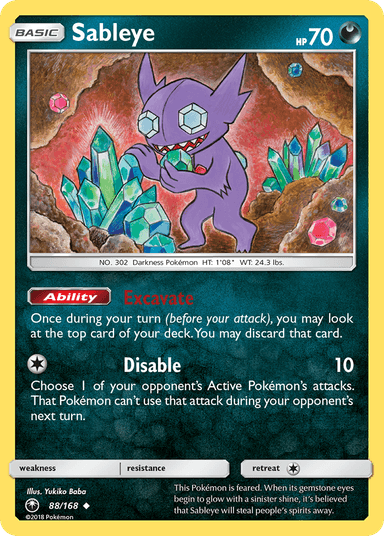 Carta Sableye 88/168 do set Celestial Storm — Pokémon TCG | Bynx