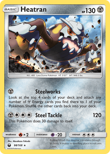 Carta Heatran 98/168 do set Celestial Storm — Pokémon TCG | Bynx