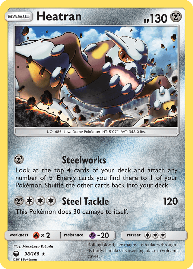 Carta Heatran 98/168 do set Celestial Storm — Pokémon TCG | Bynx