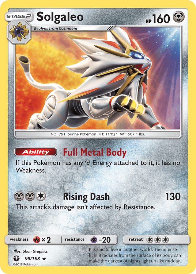 Carta Solgaleo 99/168 do set Celestial Storm — Pokémon TCG | Bynx