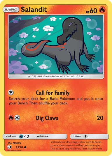 Carta Salandit 13/70 do set Dragon Majesty — Pokémon TCG | Bynx