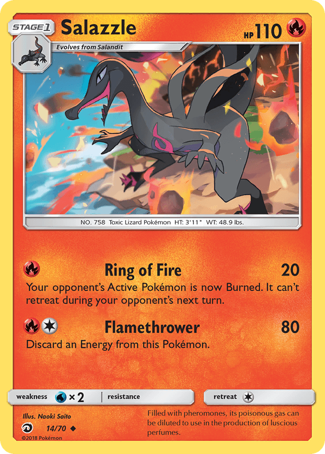 Carta Salazzle 14/70 do set Dragon Majesty — Pokémon TCG | Bynx