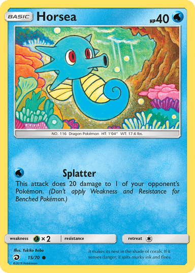 Carta Horsea 15/70 do set Dragon Majesty — Pokémon TCG | Bynx