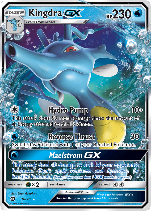 Carta Kingdra-GX 18/70 do set Dragon Majesty — Pokémon TCG | Bynx