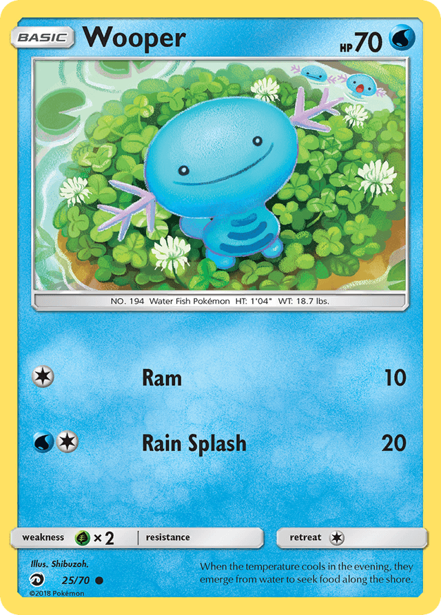 Carta Wooper 25/70 do set Dragon Majesty — Pokémon TCG | Bynx