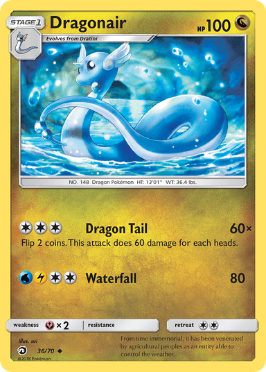 Carta Dragonair 36/70 do set Dragon Majesty — Pokémon TCG | Bynx
