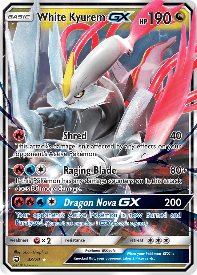 Carta White Kyurem-GX 48/70 do set Dragon Majesty — Pokémon TCG | Bynx